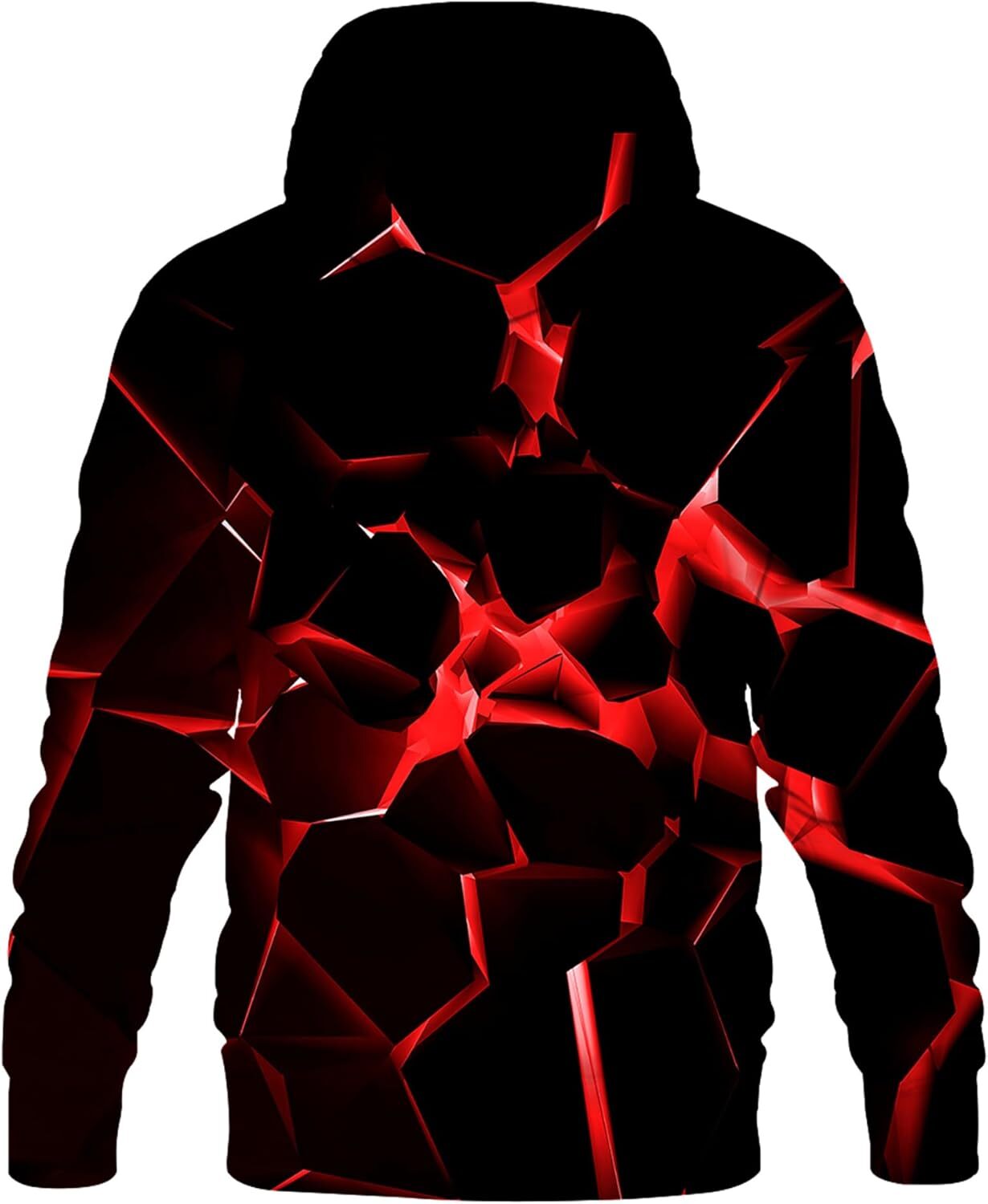 Hoodie for Mens Womens Unisex 3D Printed Hooded Sweatshirt Casual Pullover Hoodie with Big Pockets Graphic black