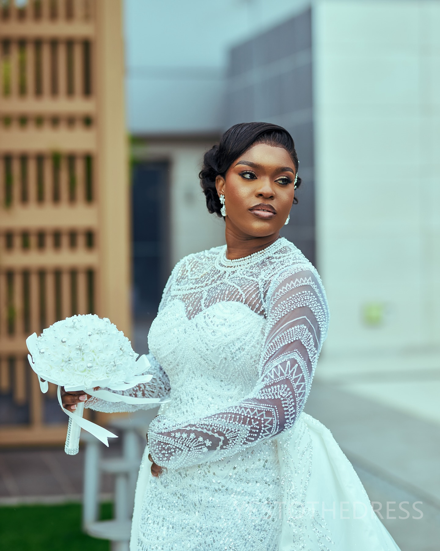 2024 Plus Size African Mermaid Wedding Dress Detachable Train Bridal Gowns For Bride Illusion High Neck Long Sleeves Beaded Lace Wedding Gowns For Bla