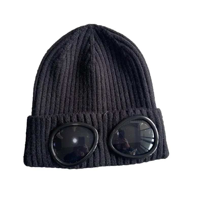Beanie/Skull Caps Ribbed knitted hat Couple wool velvet hat womens black Beanies Winter Glasses Hat topstoney Ribbed Lens Beanie Hip Hop Knitted Hats