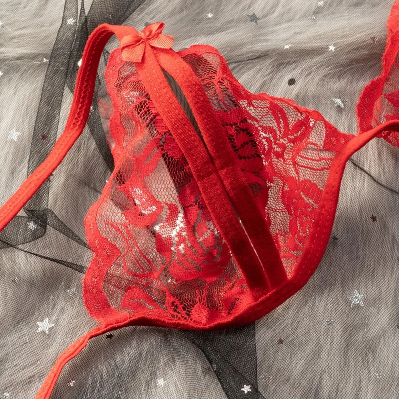 Babydoll Costumes Women Open Bra Crotch Lace Sexy Transparent Underwear Sexy Lingerie Set 241031