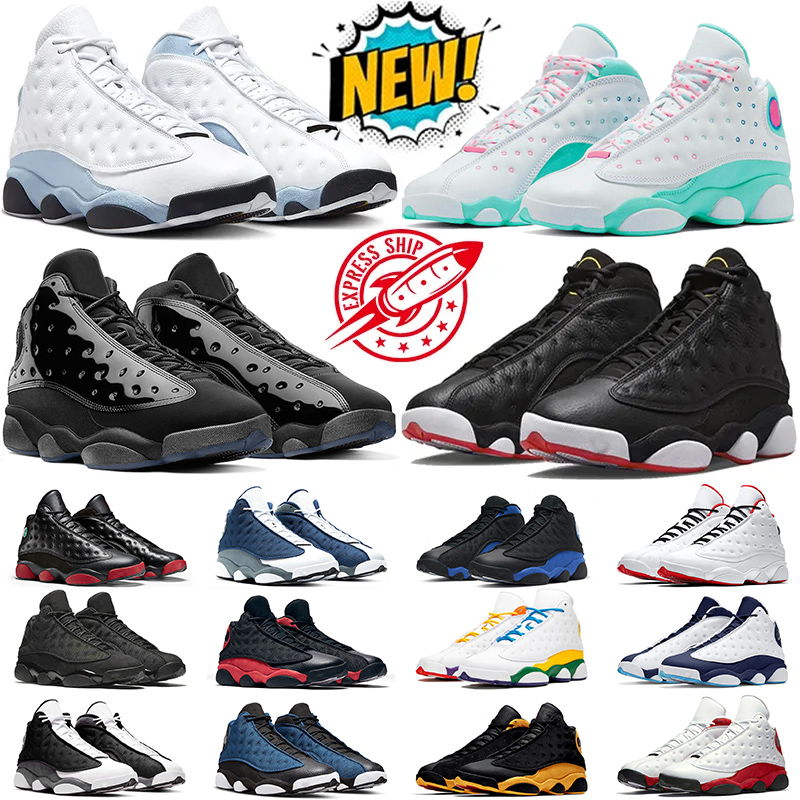 Basketball Shoes Jump man 13 13s Mens Authentic Blue Grey French Blue Barons Singles Day Low High Trainers XIII Flint Black Cat Brave Blue Island Sneakers