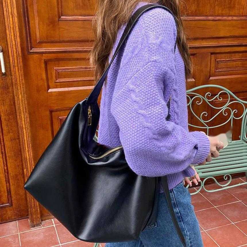 Shoulder Bags Cross Shoulder WoMens Bag Artistic Single Shoulder Large Shopping Bag WoMens Trend Simple And Versatile Soft Tote Bag 241015