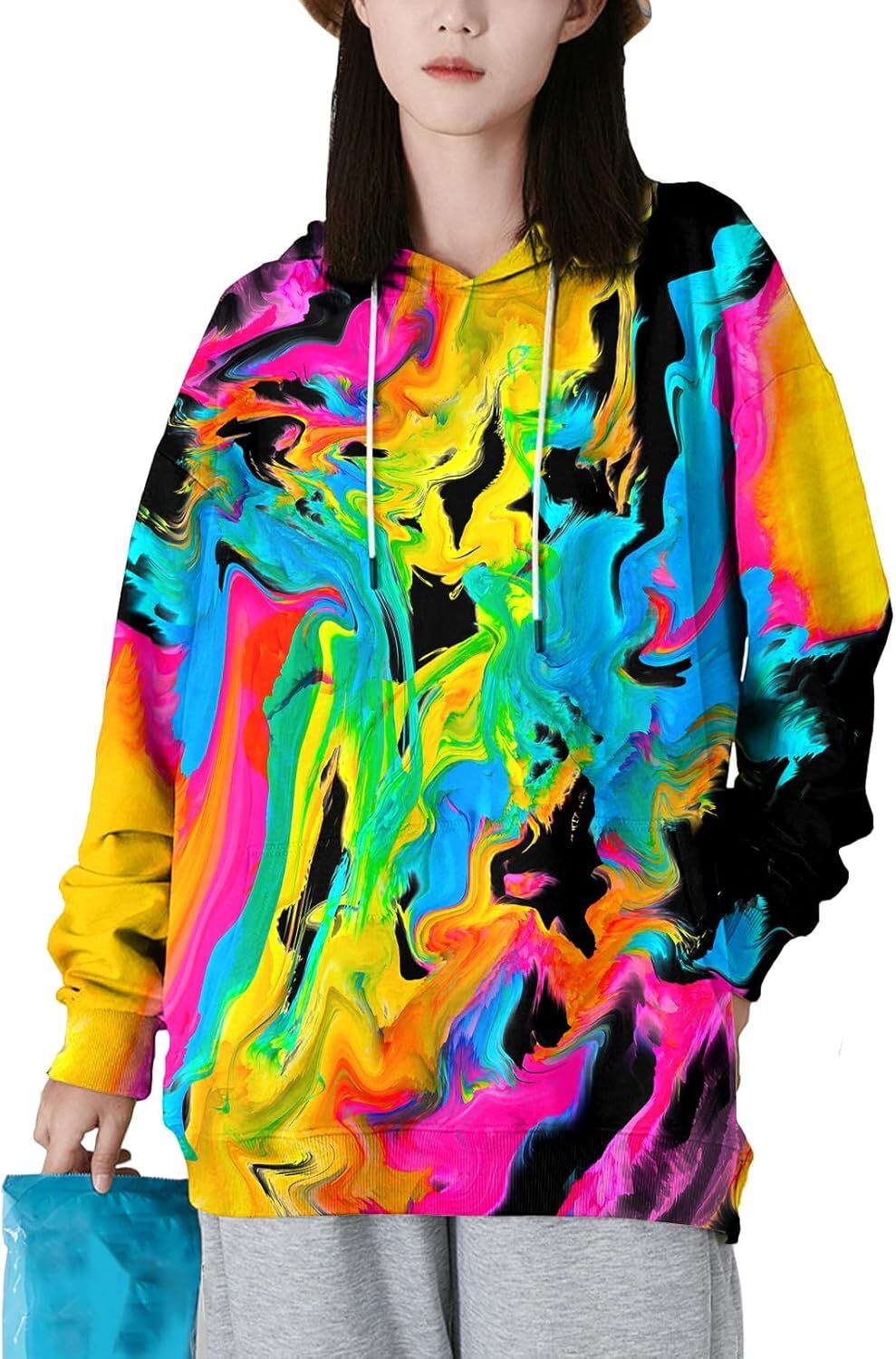 Hoodie for Mens Womens Men Women Fashion Unisex 3D Printed GraphicDream color matching Hooded cool Creative fashion Hoodies sweatshirt Pullover Long S