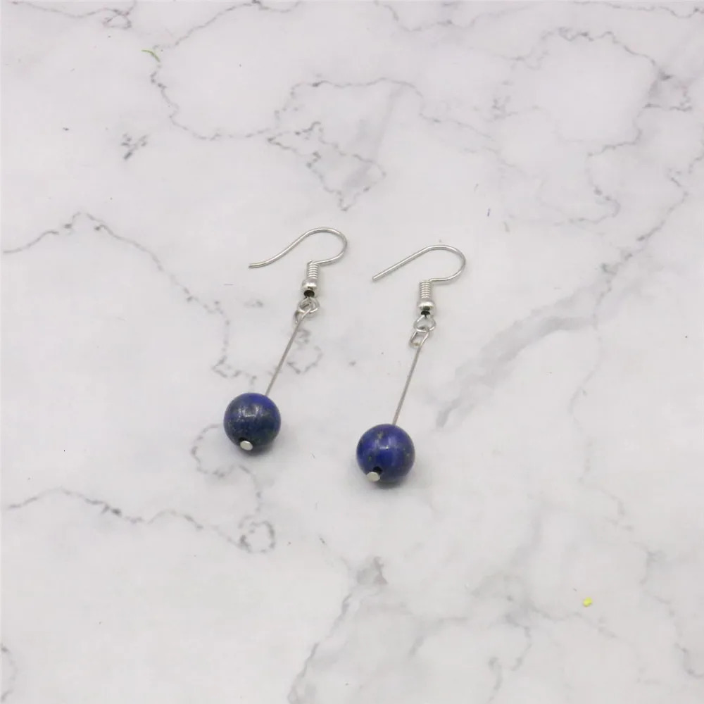 Jewelry set 8mm Egyptian lapis lazuli round bead necklace earrings natural stone Christmas gift BV110 wholesale price 241031