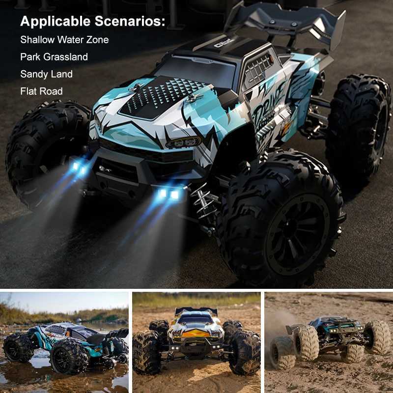 Free shipping 1 16 brush brushless RC off-road vehicle 4x4 high-speed 50KM/H or 70KM/H 2.4G 4WD remote control car with LED toys suitable for adults a