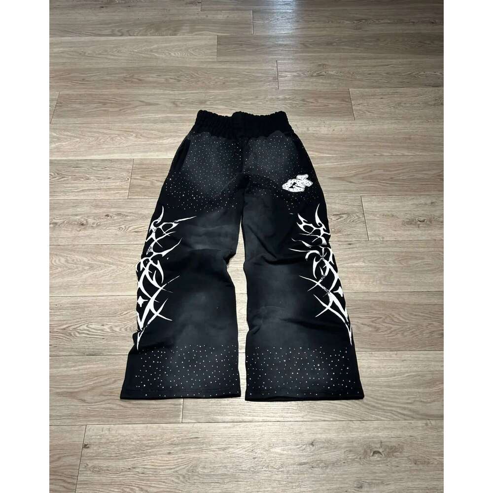 Mens Casual Pants Gothic Fleece Sweatpants Men Running Jogger Elastic Waist Rivet Sports Gym Trousers Y2k Trendy Street Clothing