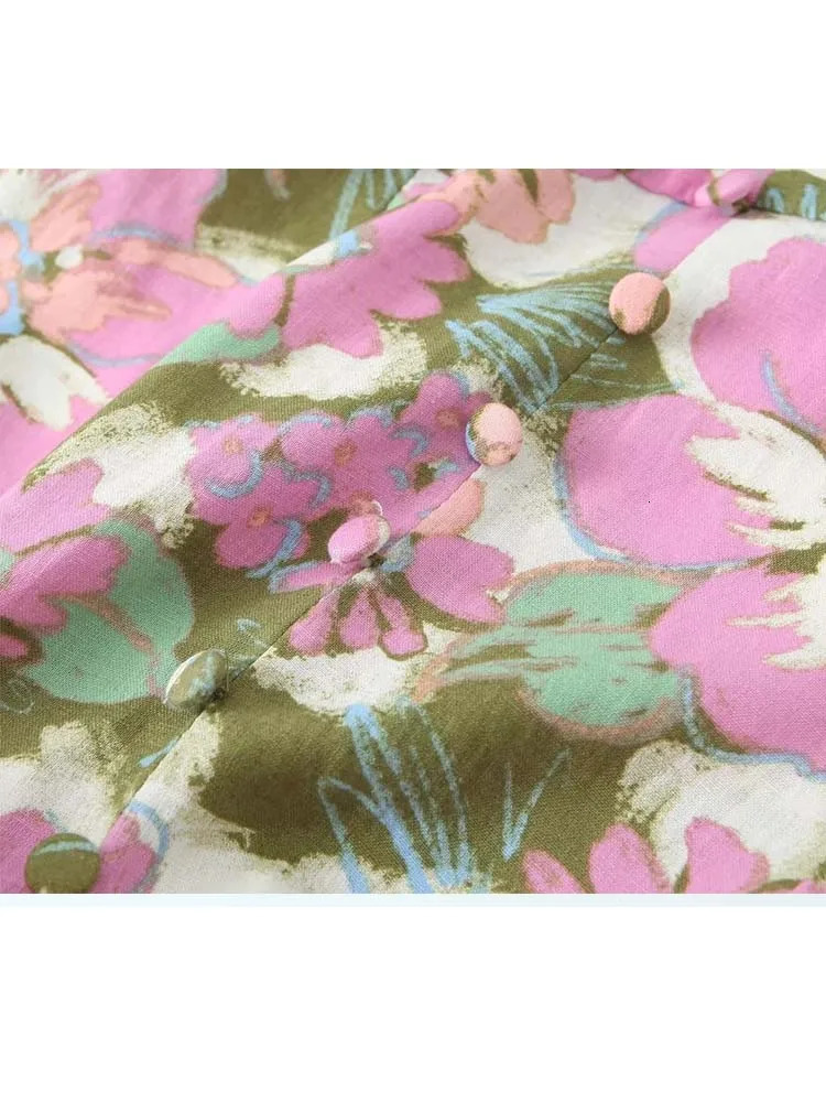 TRAF Print Slip Long Dresses for Women Corset Midi Female Dress Beach Backless Dres Thin Straps Summer Womens 240402