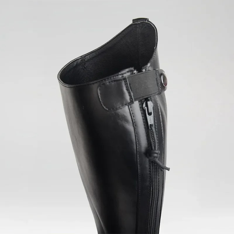 Solid Color Thick Heels Viscose Womens Round Head Back Zipper Over Knee Fashion Knight Riding Boots Equipment 241031