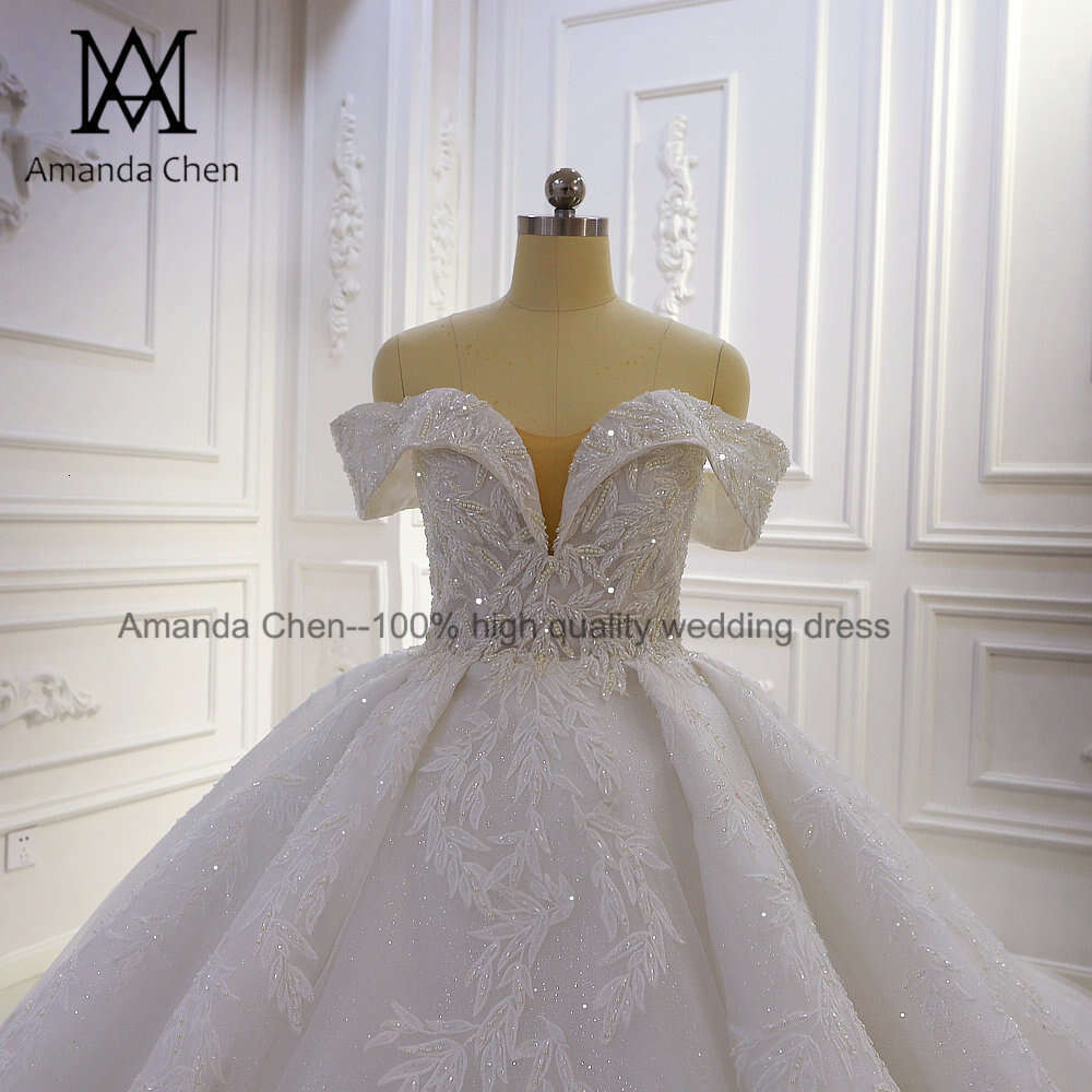 abendkleider 2023 Off Shoulder Lace Appliques Beading Wedding Dress