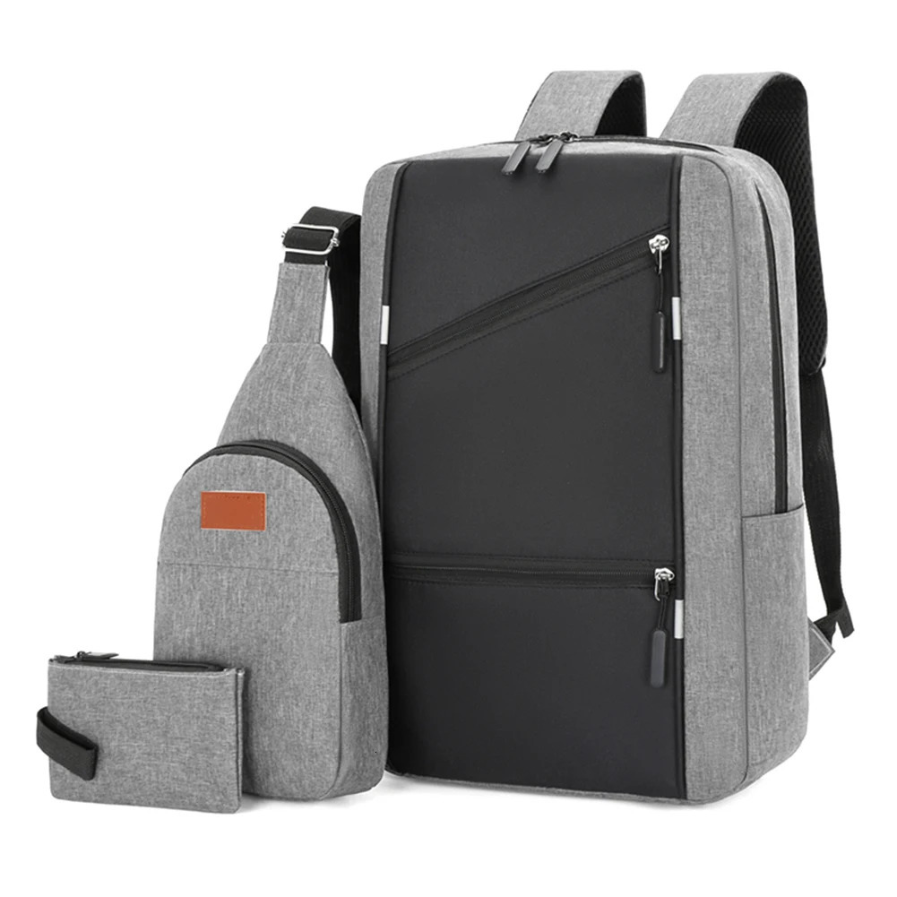 3pcs Casual Bags Sets Laptop Backpack Travel Book Multifunction Versatile School With USB Interface for Outdoor 241029