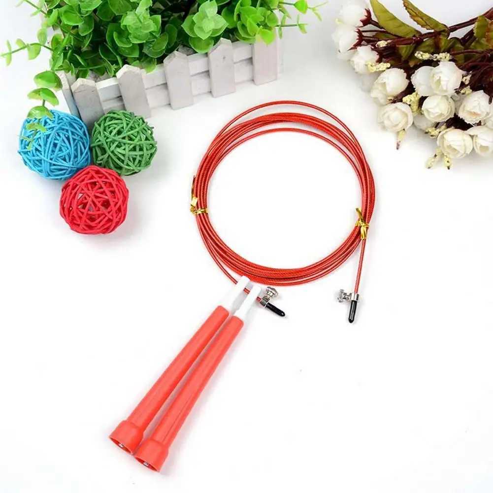 1 set of ergonomic steel wire skipping rope manually weighed adjustable Fitn rope children and adults skipping rope training equipmentW241101
