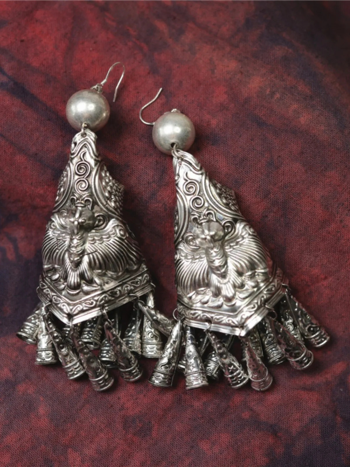 Pendant Perforated Jewelry Horn Shaped tassel Earrings Womens Accessories Silver Earrings Fashion Party Earrings 241031