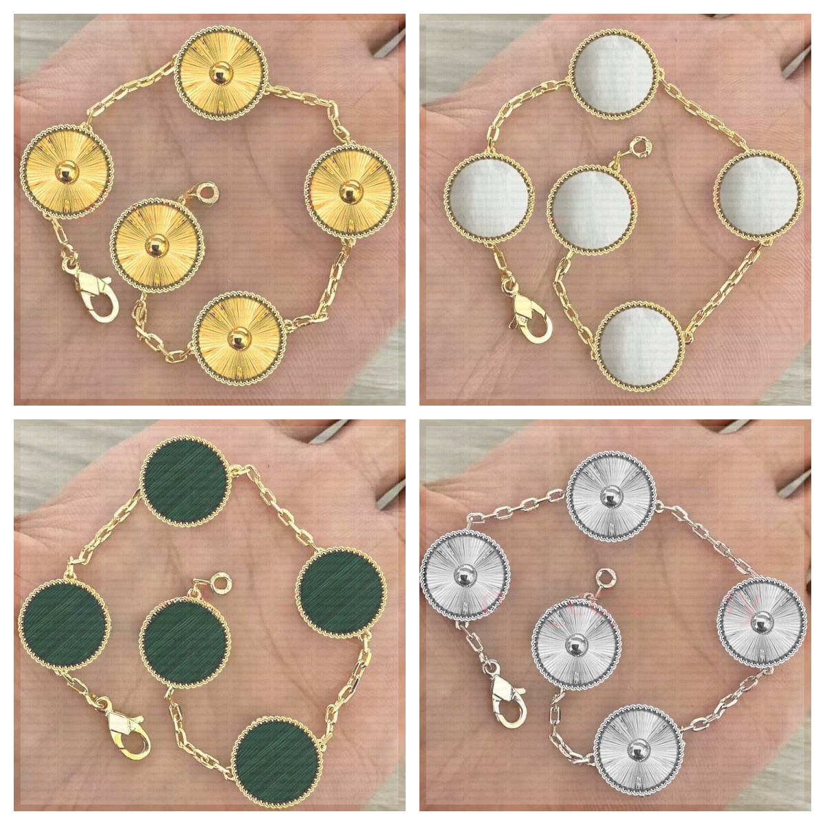 Hot New Fashion Jewelry Designer Four-leaf South Simple Ins Five-flower Fritillary Luck Clover Bracelet Gift with Box heart Bracelet