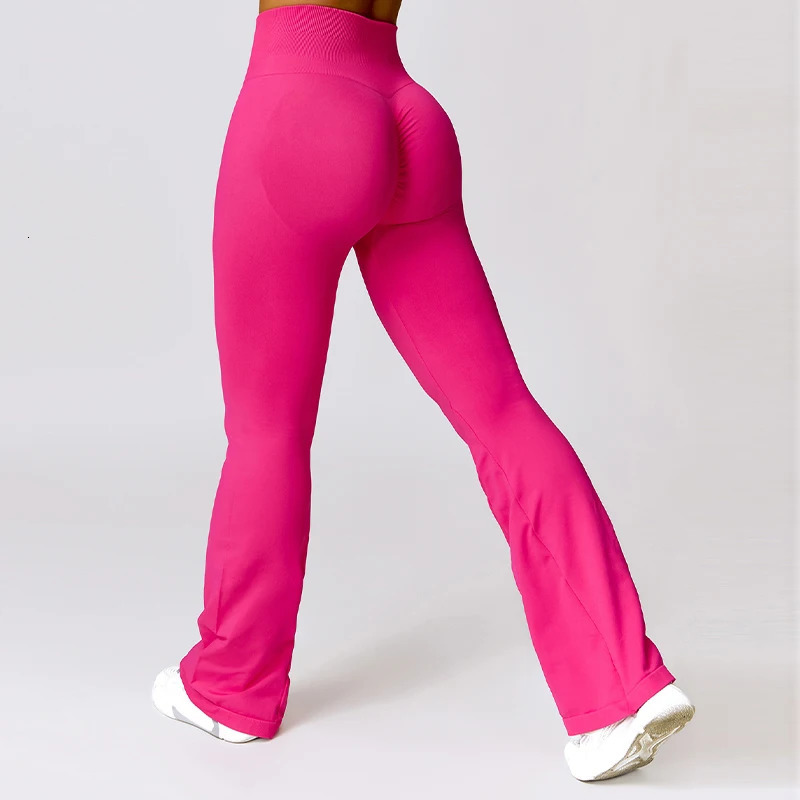 Seamless Flared Leggings Scrunch Sports Leggings Women Gym Yoga Flared Pants Women Fitness Latin Dance Pants Workout Clothing 241031