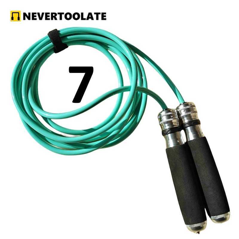 270g PVC 80A hard 15 to 35 7mm sponge aluminum metal hand with ball bearings suitable for hiit 7mm skipping ropeW241101