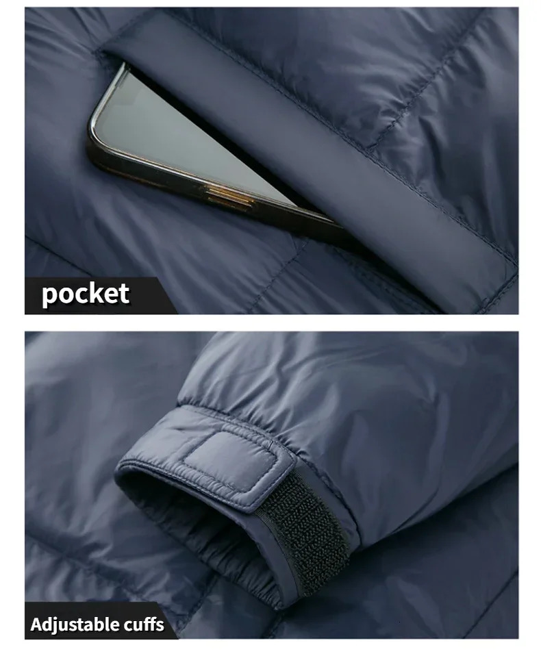 Light Mens Winter Jacket Business Fashion Waterproof Warm Down Casual Thickened Lightweight Short Coat 241024