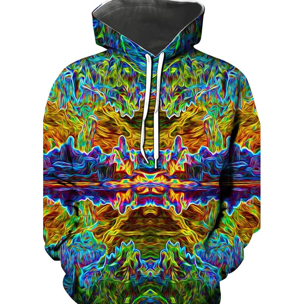 Hoodie for Mens Womens Trippy Psychedelic Pullover Sweatshirts Hippe Creative fashion Hoodies for Mens Graphic Hoodies sweatshirt Pullover Long Sleeve