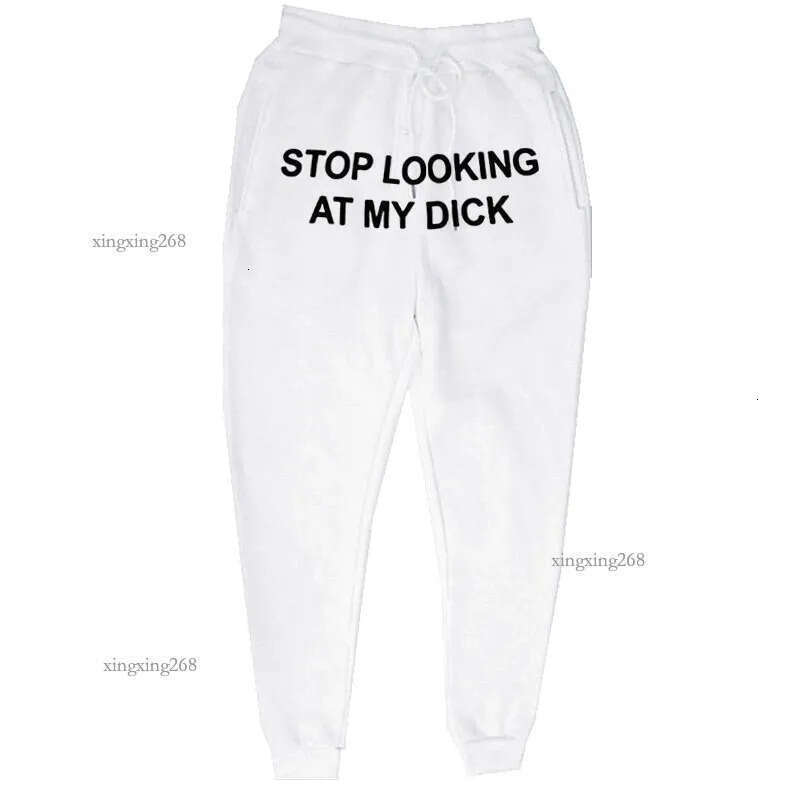 Men's Pants Stop Looking At My Dick Letter Print Drawstring Sweatpants Simple Men Women Sports Jogging Trousers