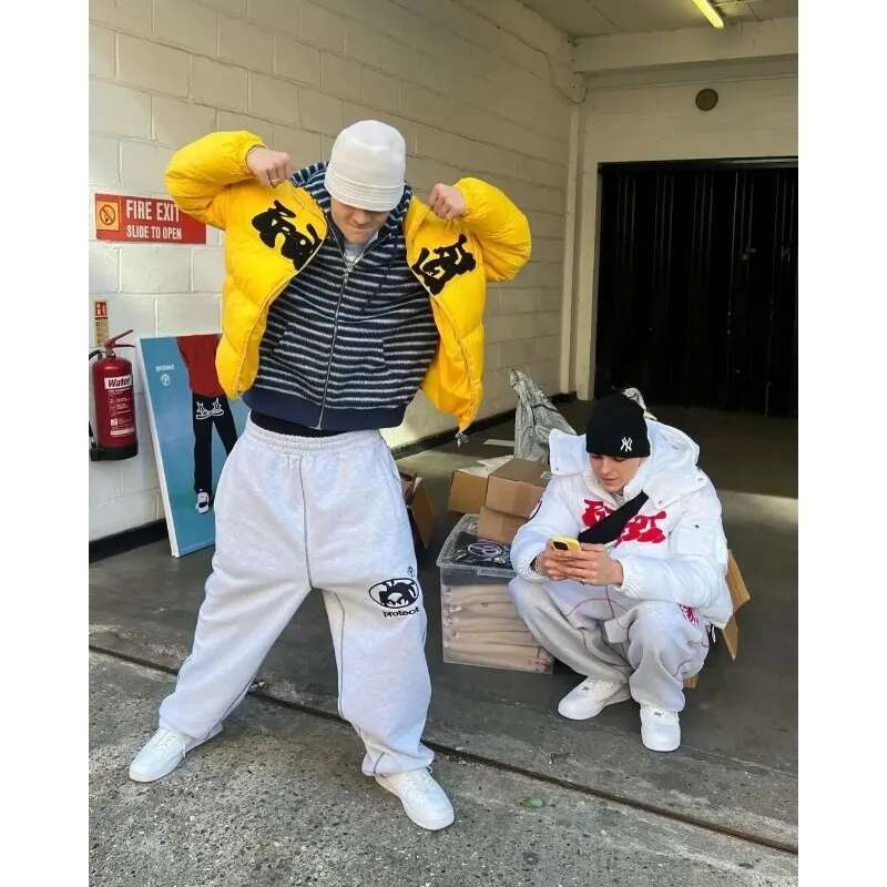 Loose Drawstring Sweatpant Personalized Y2k Straight Hiphop Letter Embroidered Sweatpants 2024 American Retro Casual Pants