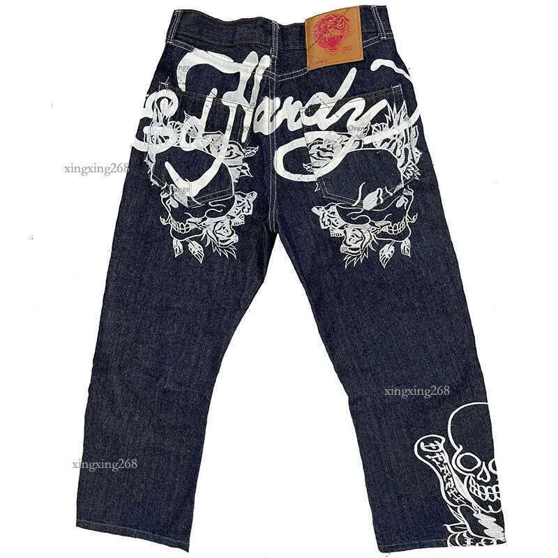 Men's Jeans Letter Graphic Print Men's High Street Hip Hop Vintage Loose Straight Micro Stretch Jeans Streewear