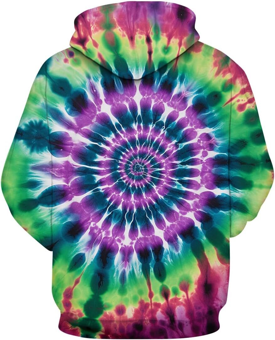 Hoodie for Mens Womens Novelty Tie-Dye Creative fashion Hoodie Funny Psychedelic Graphic Sweatshirt Graphic Hoodies sweatshirt Pullover Long Sleeve