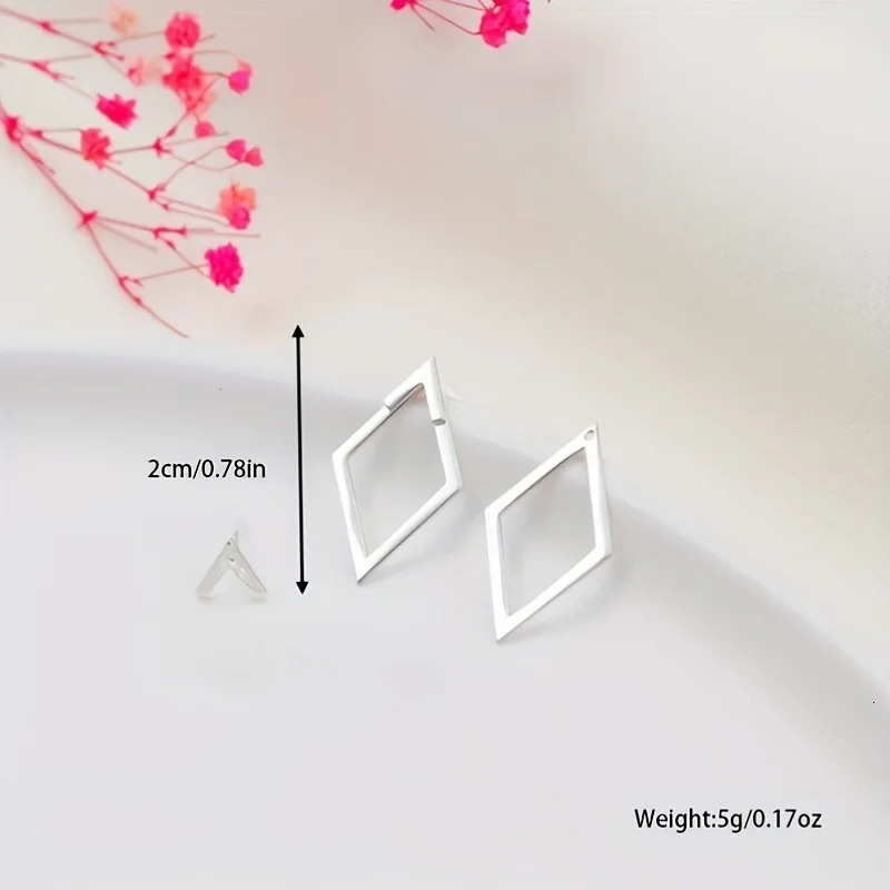 Retro Minimalist Geometric Square Detachable Triangles Stud Earrings for Women Fashion Jewelry Accessories Party Gifts 241031