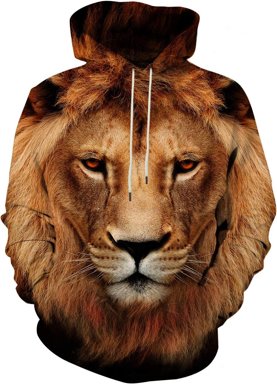 Hoodie for Mens Womens Unisex 3D Printed Hoodies Casual Workout Hoodie Sweater Depressed lion Sweatshirt Graphic Hoodies sweatshirt Pullover Long Slee