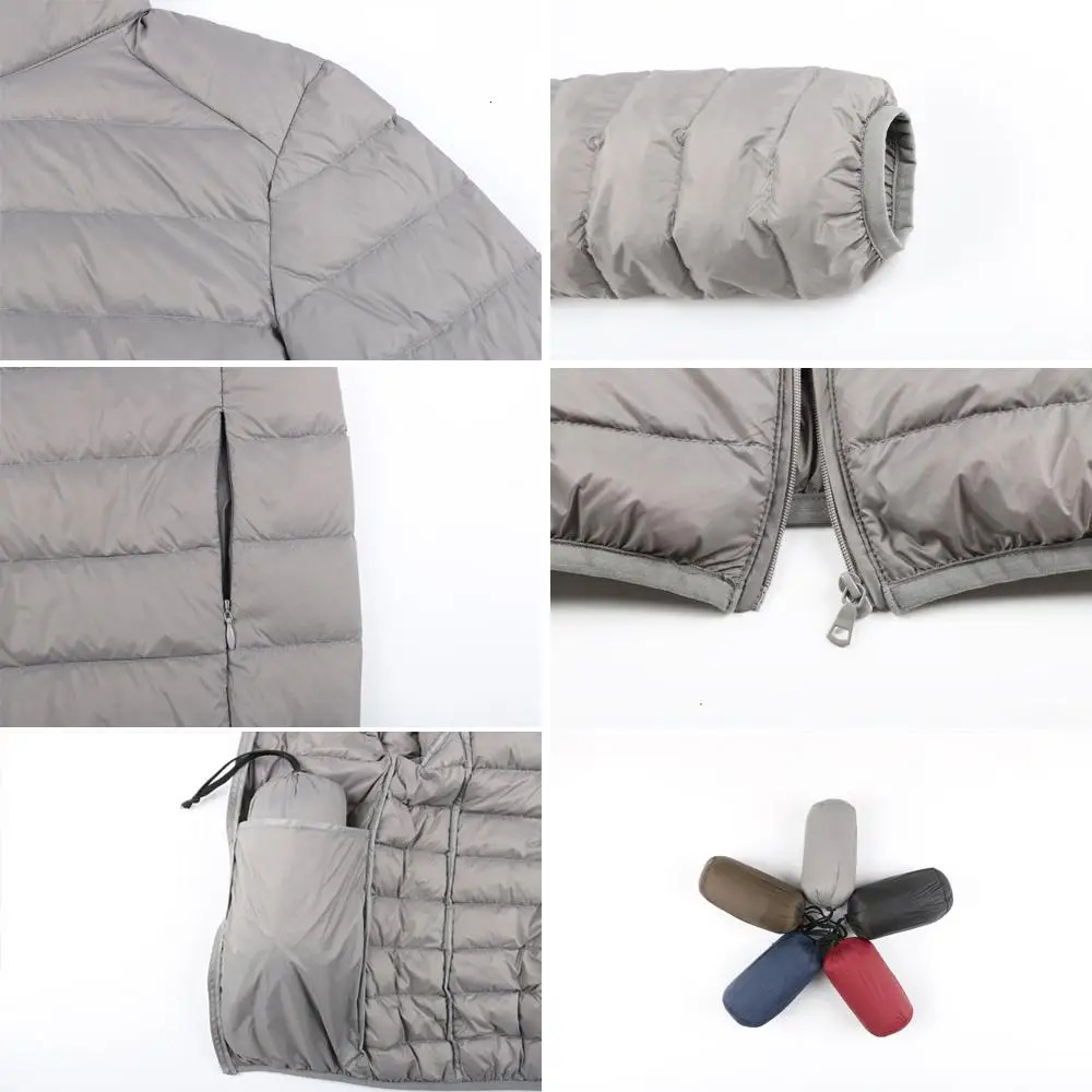 Matt Fabric Ultra Light Down Jacket Men Hooded Winter Mens Windbreaker Feather Man Lightweight Portable Coat 241024