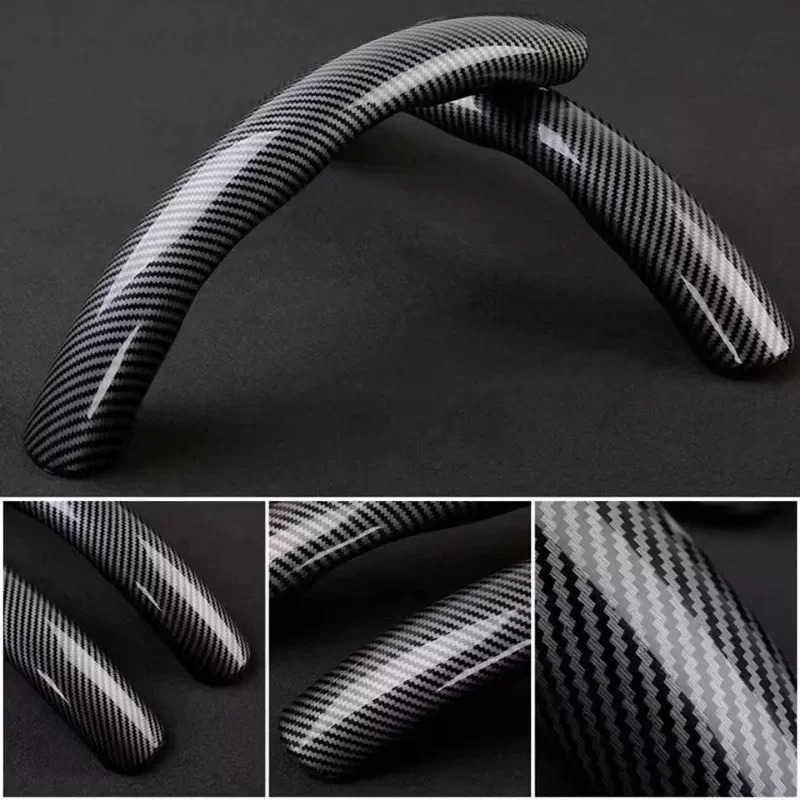 1Pair Red Carbon Fiber Look Universal Car Steering Wheel Booster Cover Non-Slip Auto Interior Decoration Accessories