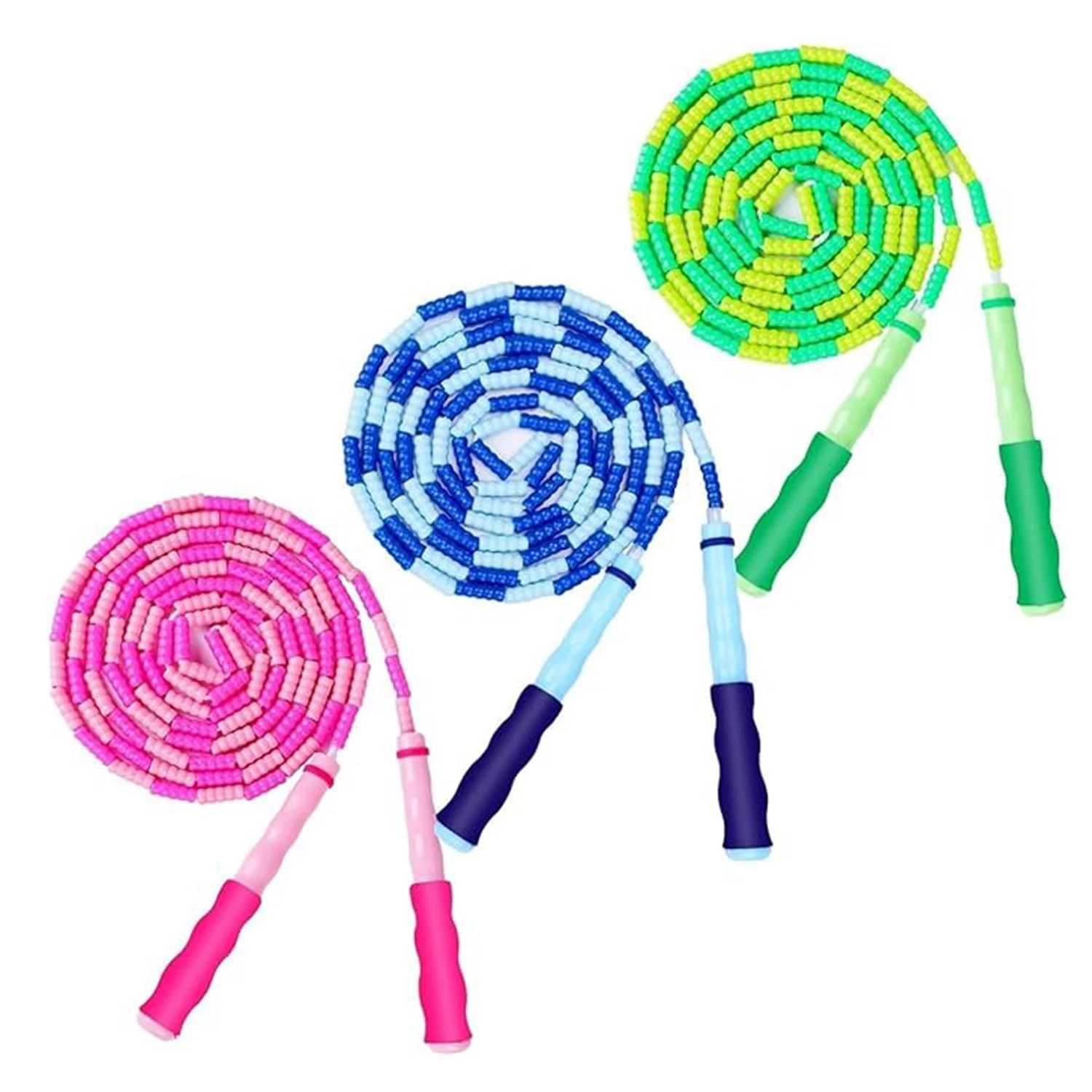 Childrens skipping rope soft bead skipping rope adjustable strength anti Tang segmented soft bead skipping rope suitable for women men and childrenW24
