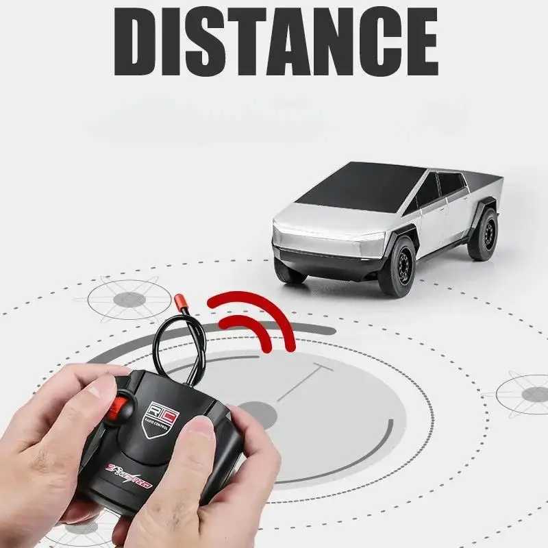 Rechargeable toy car remote control four-way remote control car Tesla anti fall network pickup boy toy gift X241101