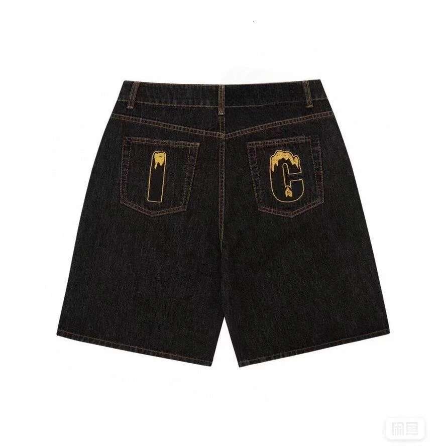 2024 Summer American Denim Personalized Printed Dog Three-Quarter Pants Sports Trendy Streetwear Shorts