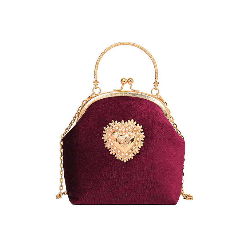 New niche design portable shoulder bag suitable for women's Baroque style evening dress banquet bag mouth red envelope