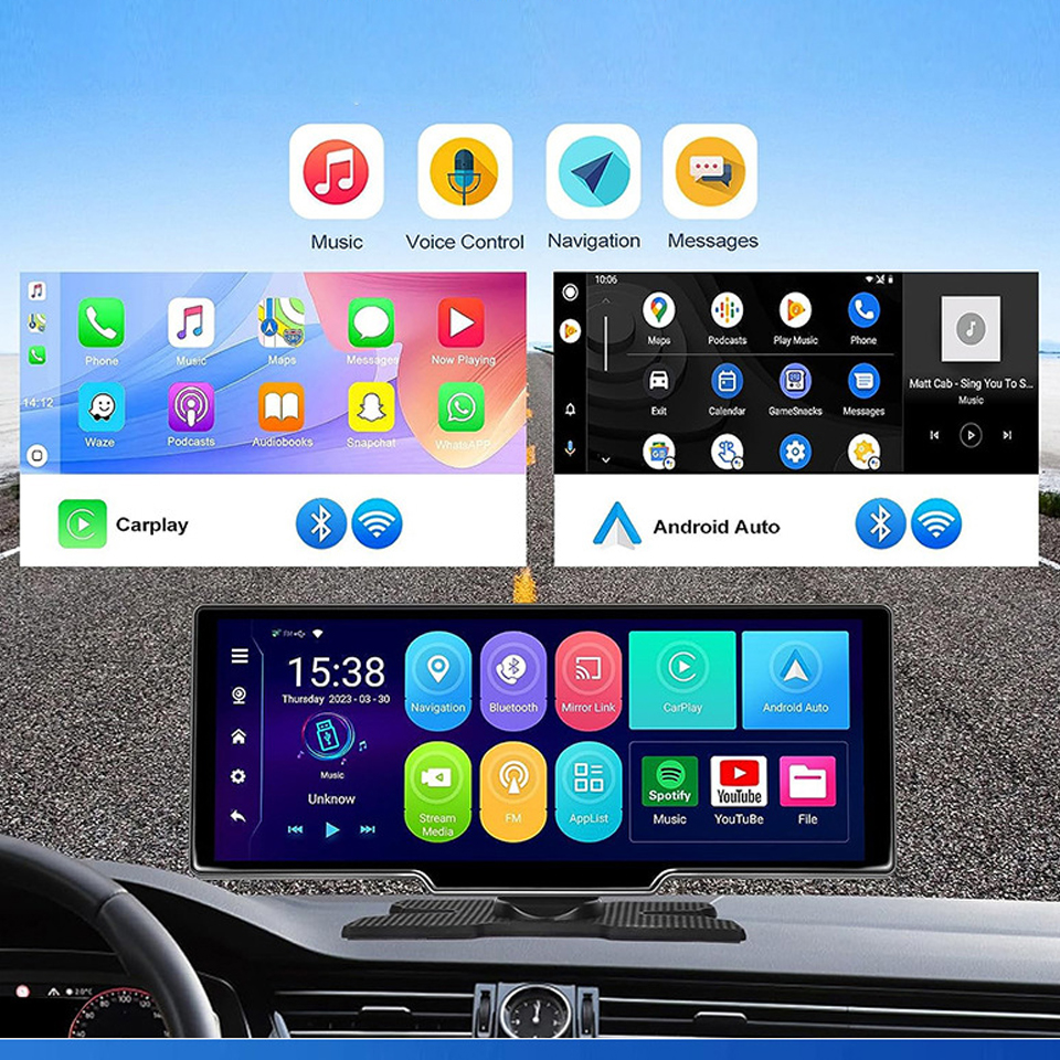 10.26 Inch 4G Car DVR With Carplay and Mirror Link Android Auto 1080P WIFI Dash Cam Rearview Mirror Video Recorder Dashboard GPS ADAS 24h Park Monitor