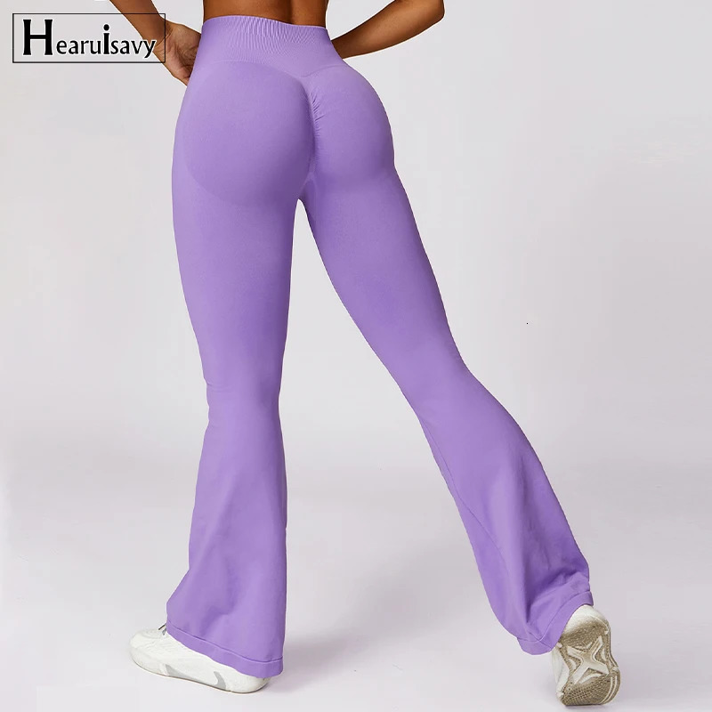 Seamless Flared Leggings Scrunch Sports Leggings Women Gym Yoga Flared Pants Women Fitness Latin Dance Pants Workout Clothing 241031