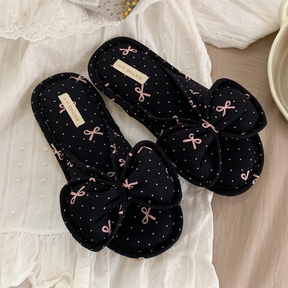 Slippers Summer Bow New fashion Girl Heart Family Bathroom non-slip Cool slippers with foot double strap cool slippers