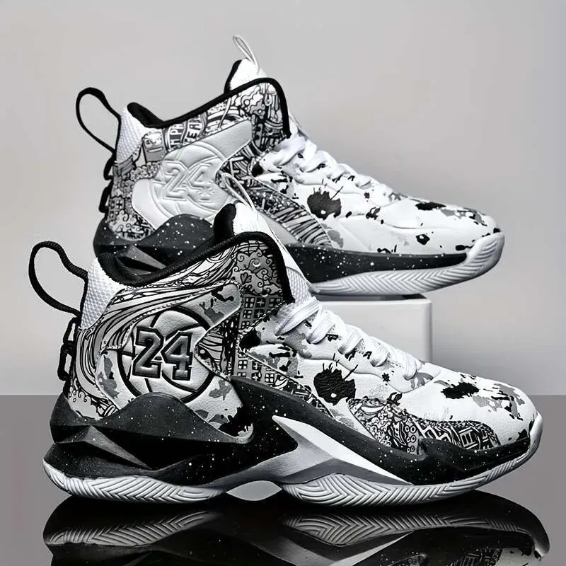 high Men's fashionable top basketball comfortable non slip lace up durable sports shoes, suitable for men's outdoor activities Z 11.1-1 shoe