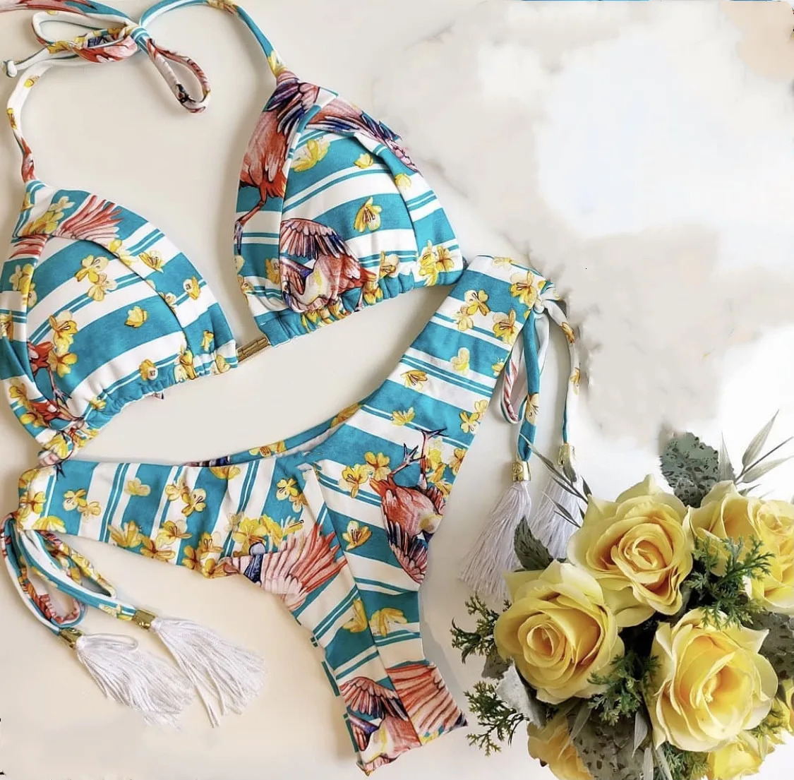 Womens Printed Bikini Beach Holiday Trio 240327