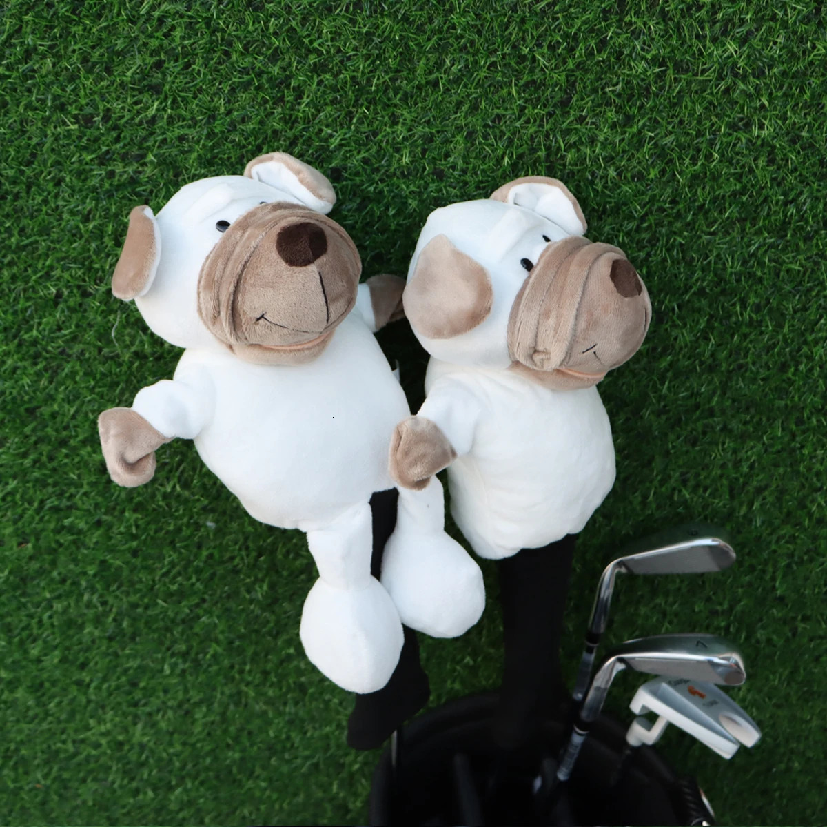 Cute Dog Animal Golf Club Covers Head For Driver Fairway Headcover Golfer Lover Accessories Men 241031