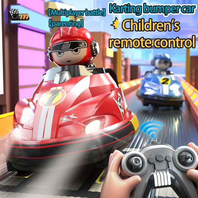 Free shipping 2.4G remote control with sic light -up bumper RC combat car set 2 players toys childrens gifts