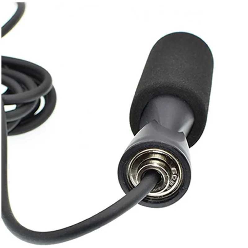 Bearing ski rope adjustable MMA boxing ski sport jump rope fitness equipment with thick anti slip foam blackW241101