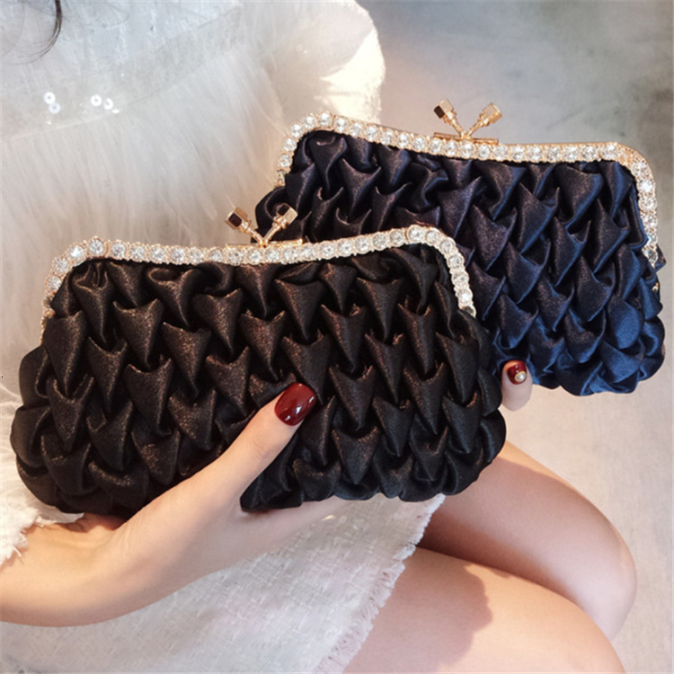 New social socialite with temperament, rhinestone silk banquet bridesmaid handbag, wedding bag