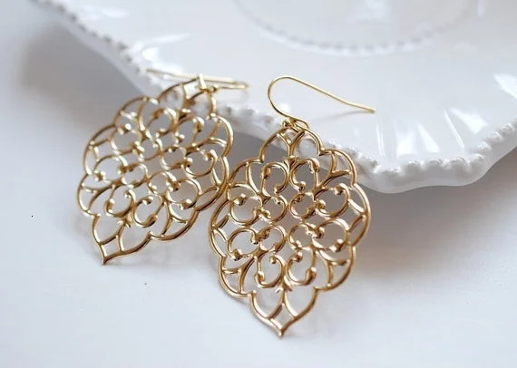 Women Boho Bohemian Moroccan Filigree Dangle Earrings Wedding Jewelry Gifts For Her 241031