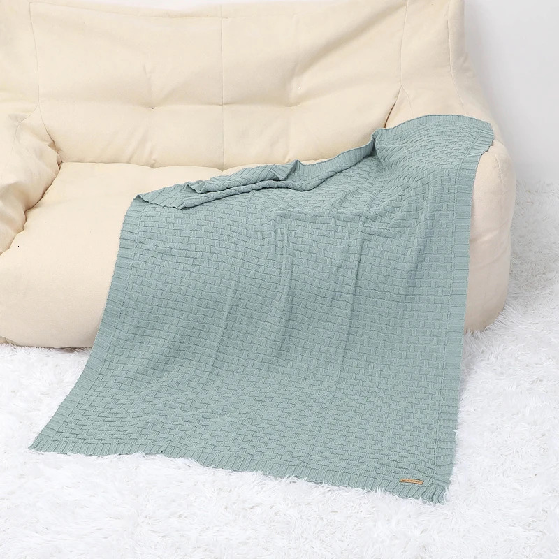Baby Cotton Swaddle Wrap Blankets Super Soft born Netural Knit Stroller Bassinet Bedding Covers 10080cm Toddler Throw Quilts 240322