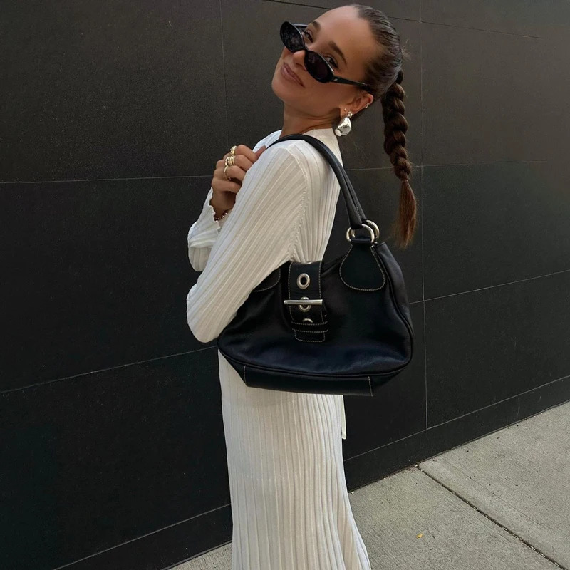 Lace-Up Female Knit Maxi Dress Autumn High Waist Fashion Patchwork Long Sleeve Loose Solid Dress Bandage Knitwear Dress 241031