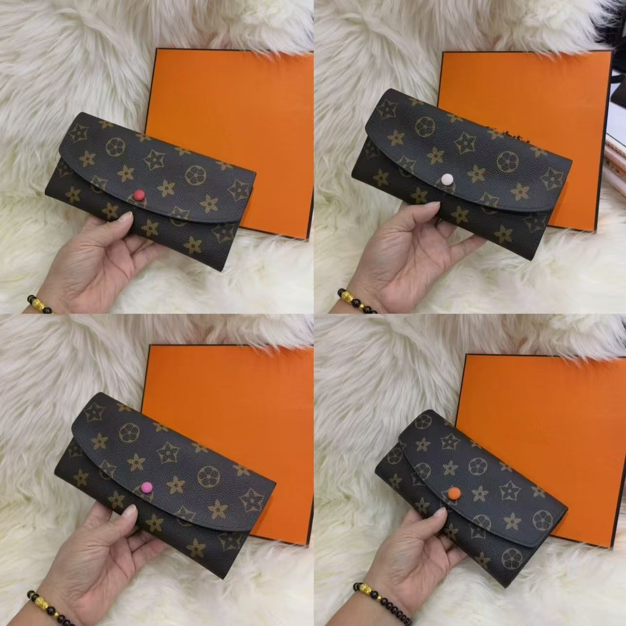 Fashion designer Wallets luxury Mens Womens leather bags Highs Quality flower letter zipper coin Purse Box Checked card holders