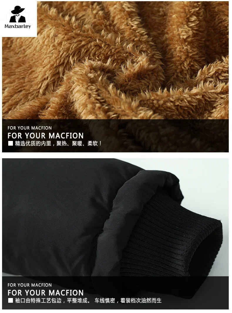 Arrival Warm Padded Jacket Mens Winter y Detachable Hooded Windproof Down Cotton Coat Wool Coldproof Parka 241029