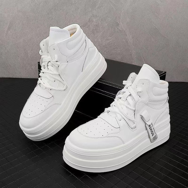 Casual Shoes for Men Breathable White Green Top Low Breathable Trendy Shoes Gym Jogging Platform Sneaker