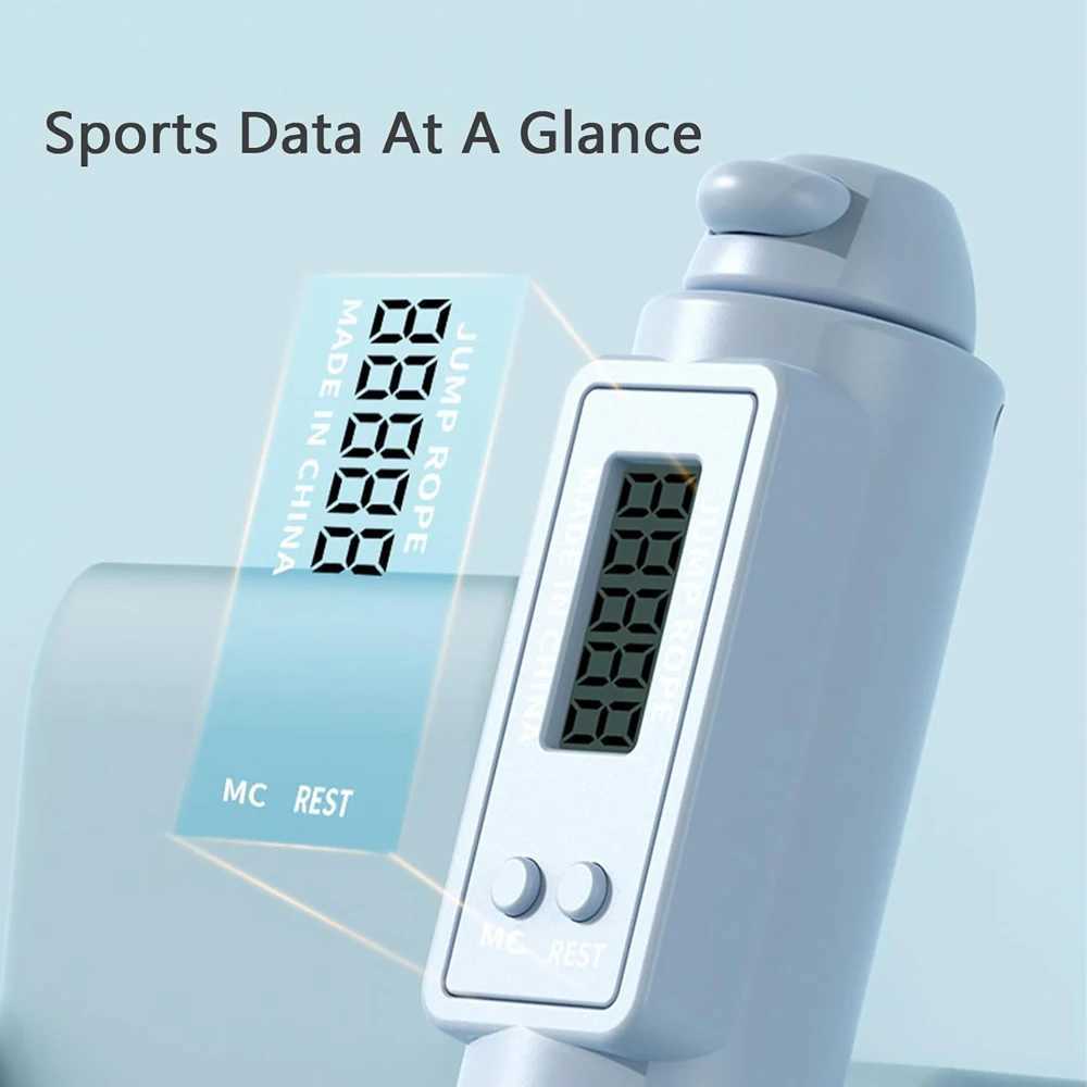 Digital skipping rope with counter suitable for gym outdoor home fitness sports rolling pin slip ropeW241101