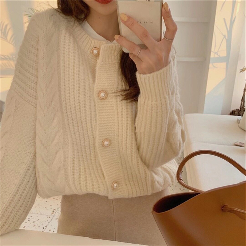 Gentle Style Sweater Jacket For Women Loose Outer Wear Autumn And Winter New Collection Lazy Knit Cardigan Women S Top F1101#42